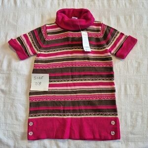 Gymboree girls size 7/8 Medium Parisian Chic cowl neck stripe tunic sweater NWT